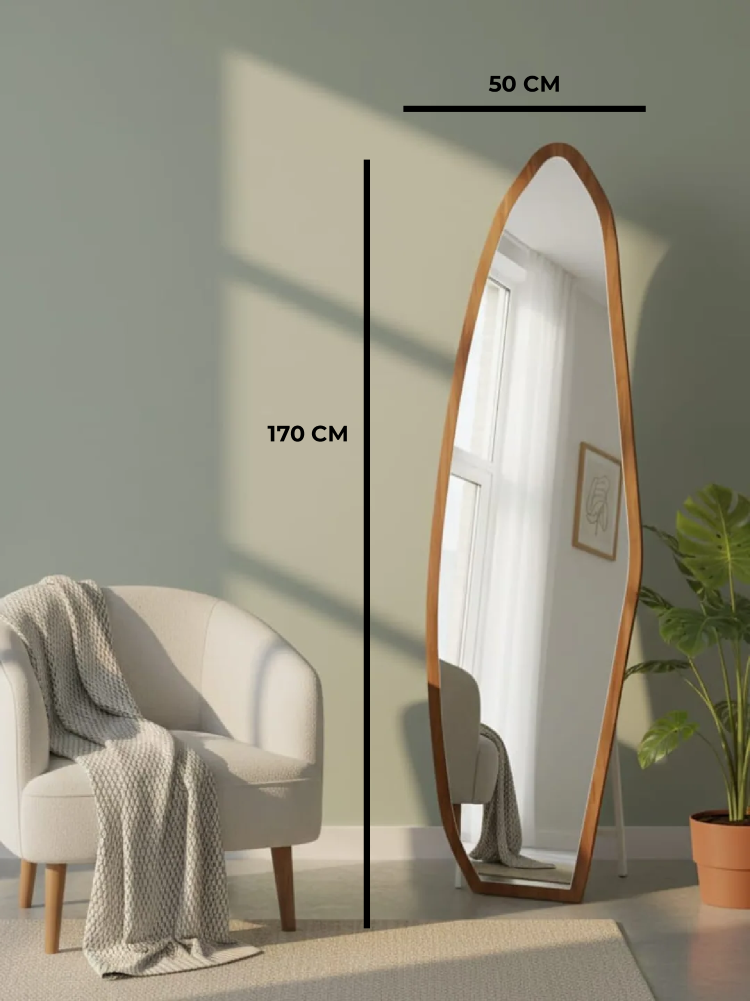 Asymmetrical Full-Length Floor Mirror