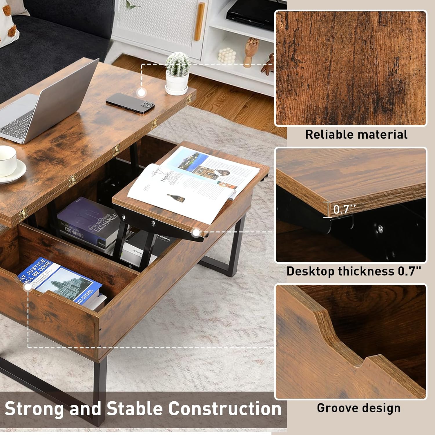 SMOOL 3 in 1 Multi-Function Top Coffee Table