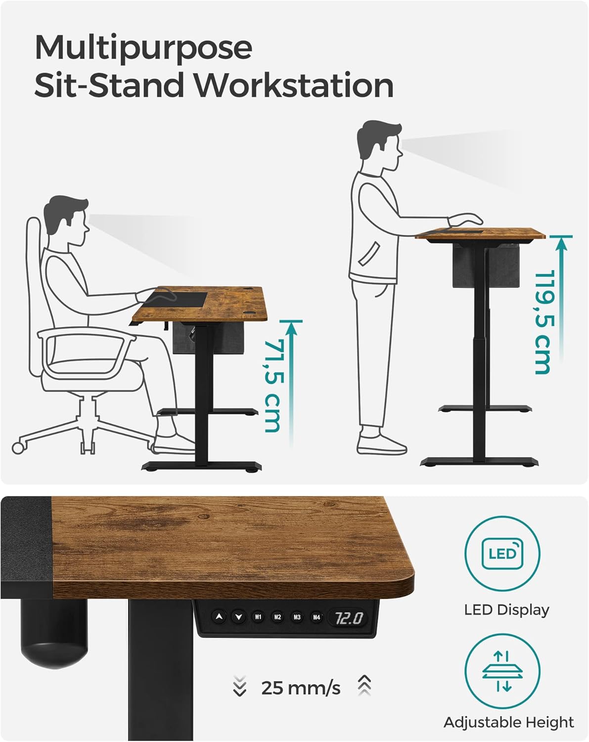 SONGMICS Electric Standing Desk