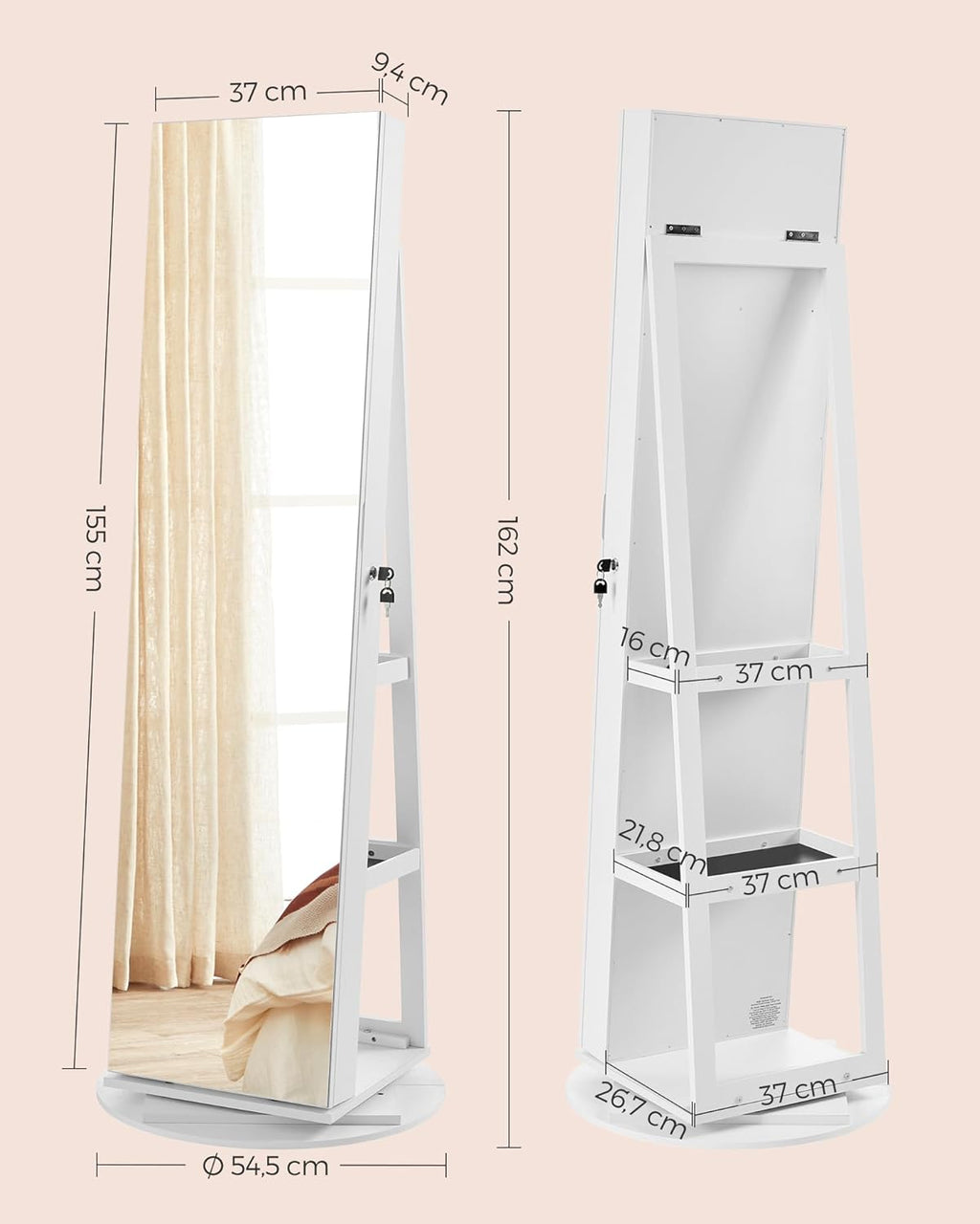 SONGMICS Jewellery Cabinet