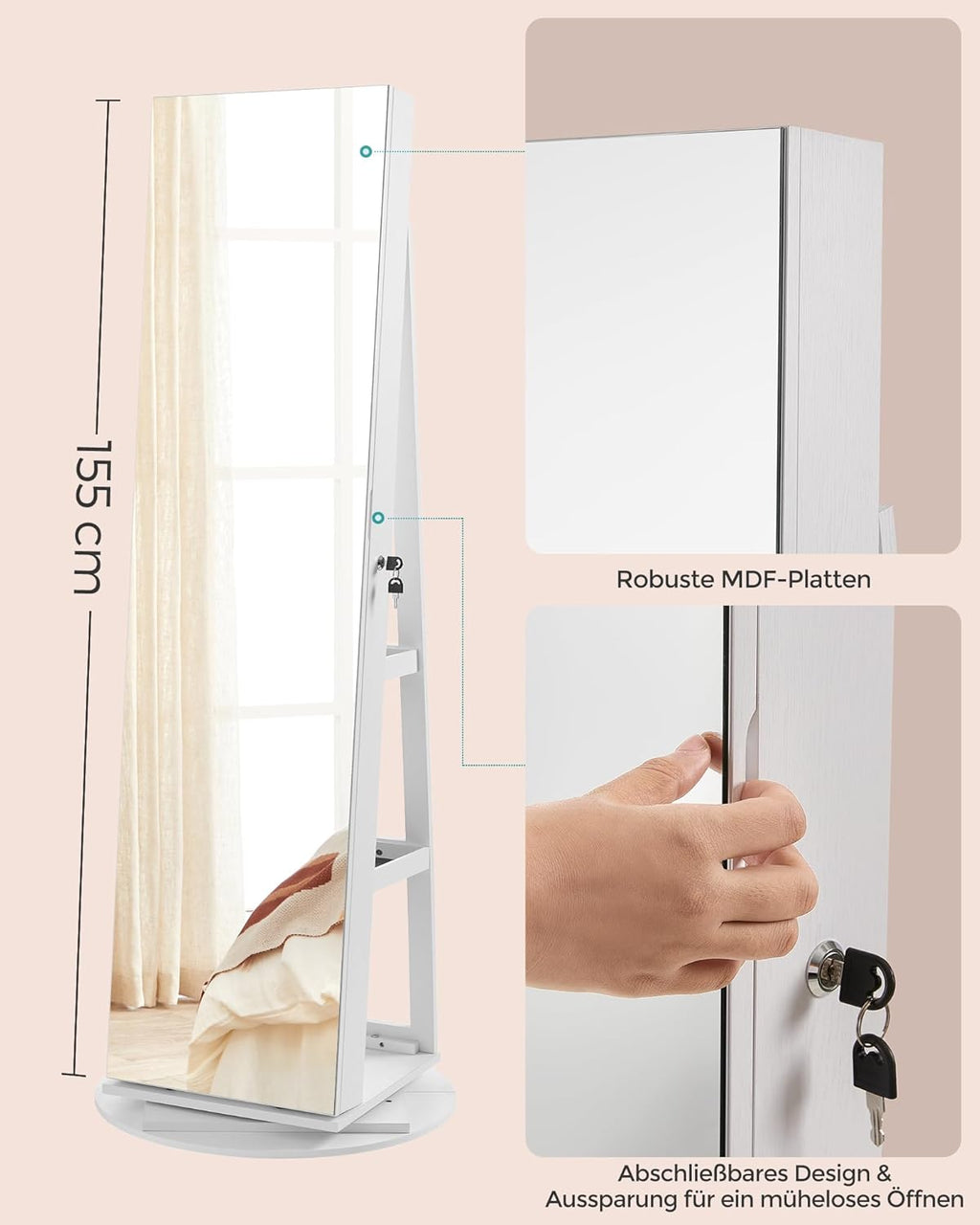 SONGMICS Jewellery Cabinet