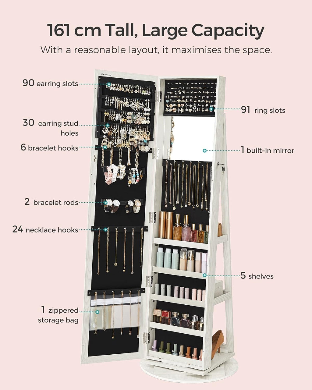 SONGMICS Jewellery Organiser