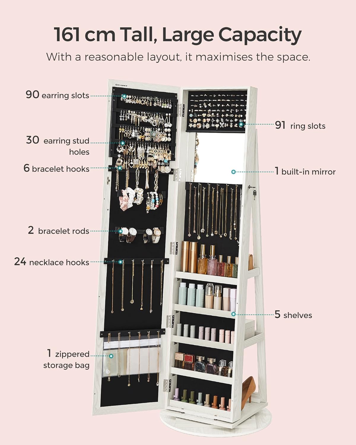 SONGMICS Jewellery Organiser