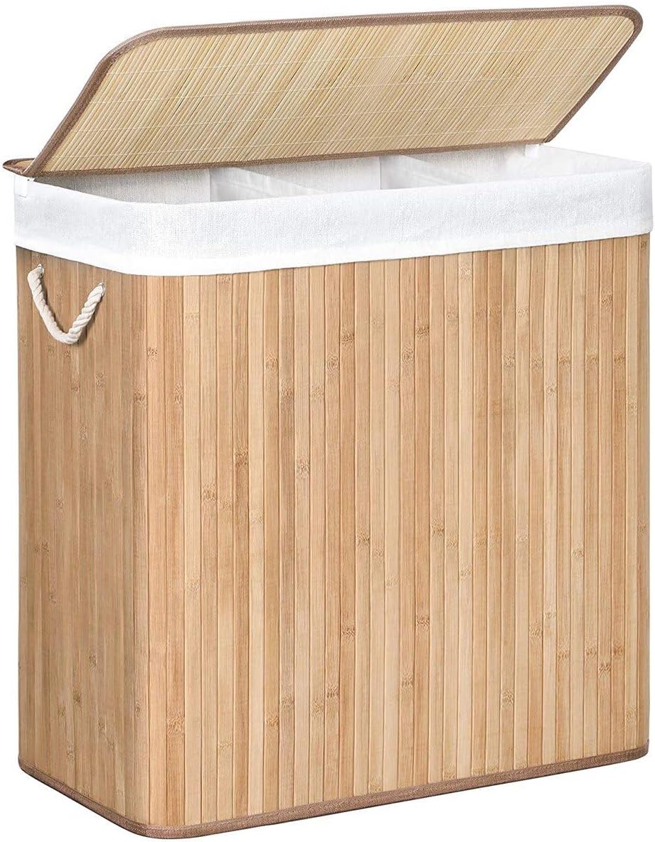 SONGMICS Bamboo Laundry Basket