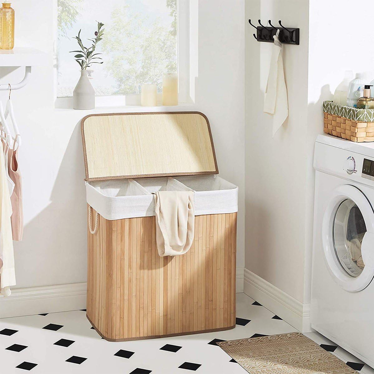 SONGMICS Bamboo Laundry Basket