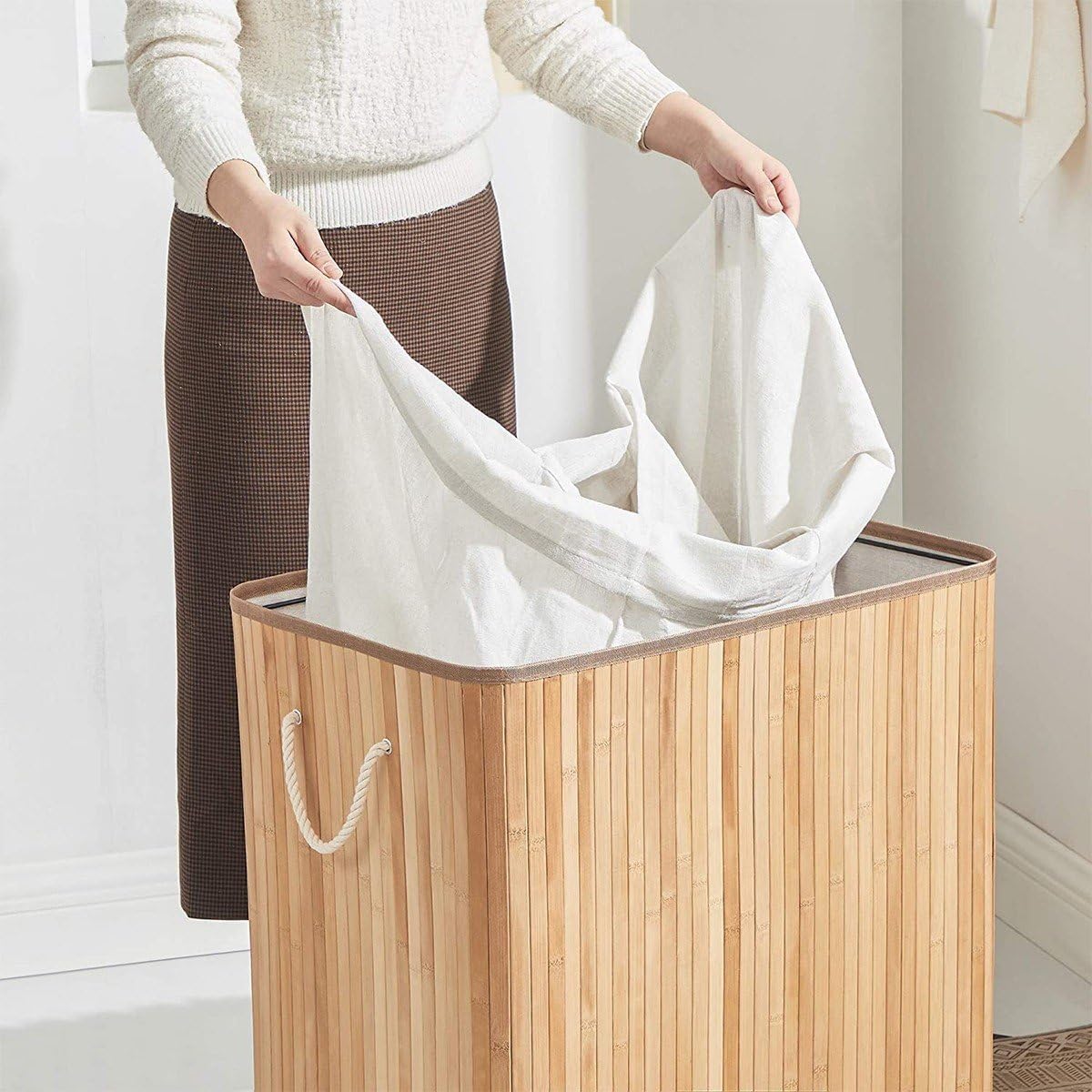 SONGMICS Bamboo Laundry Basket