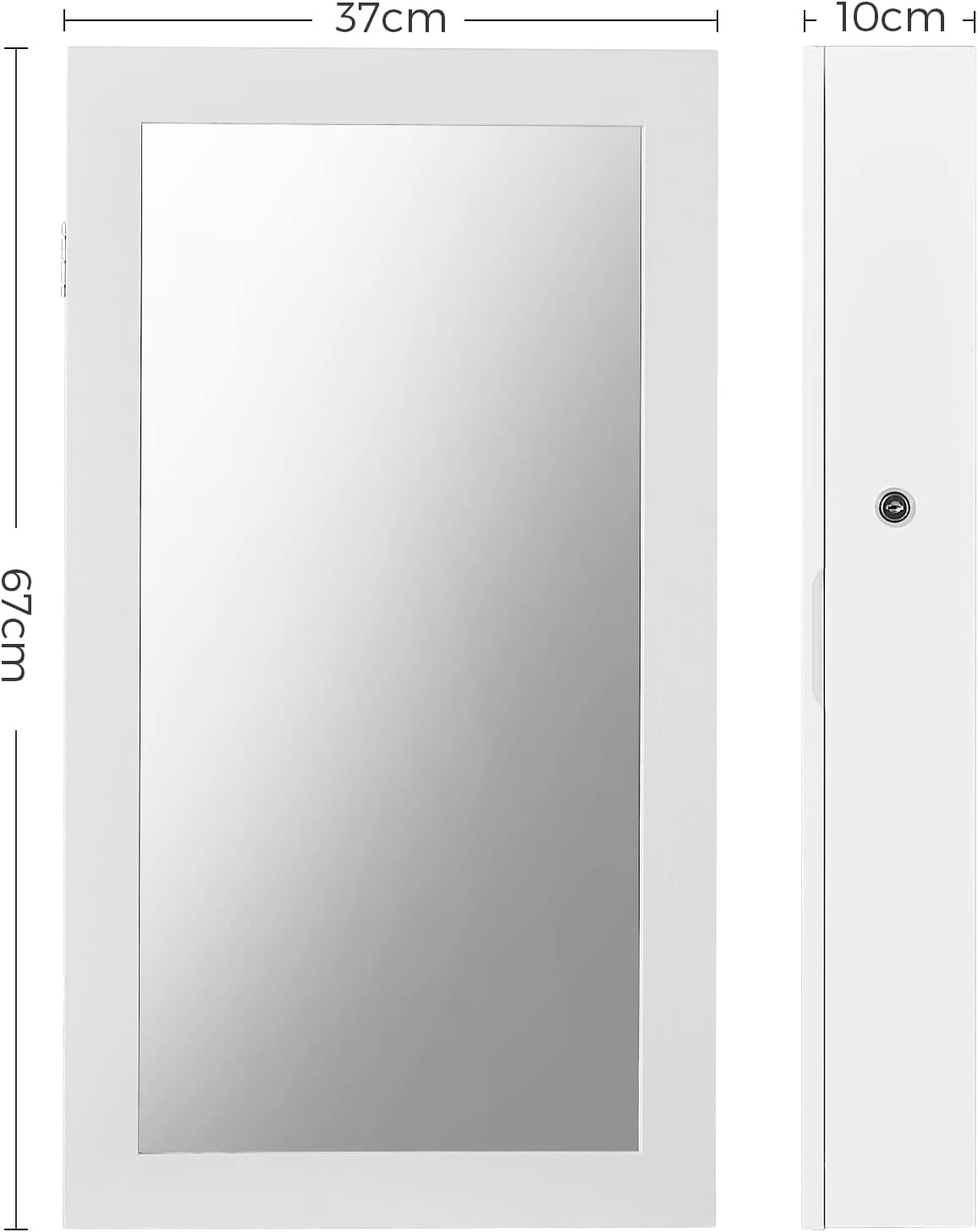 SONGMICS Wall-Mounted Jewellery Cabinet