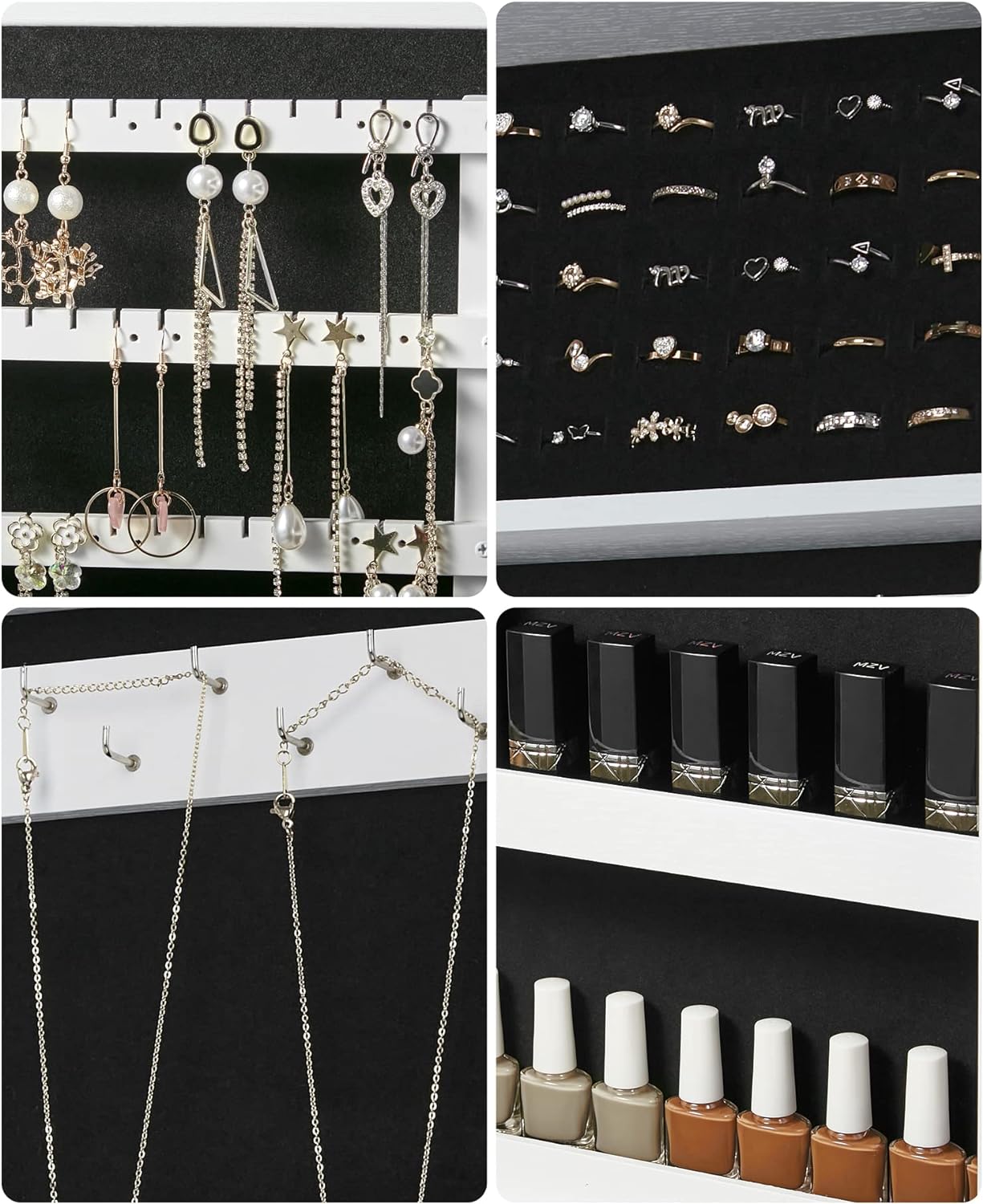 SONGMICS Wall-Mounted Jewellery Cabinet