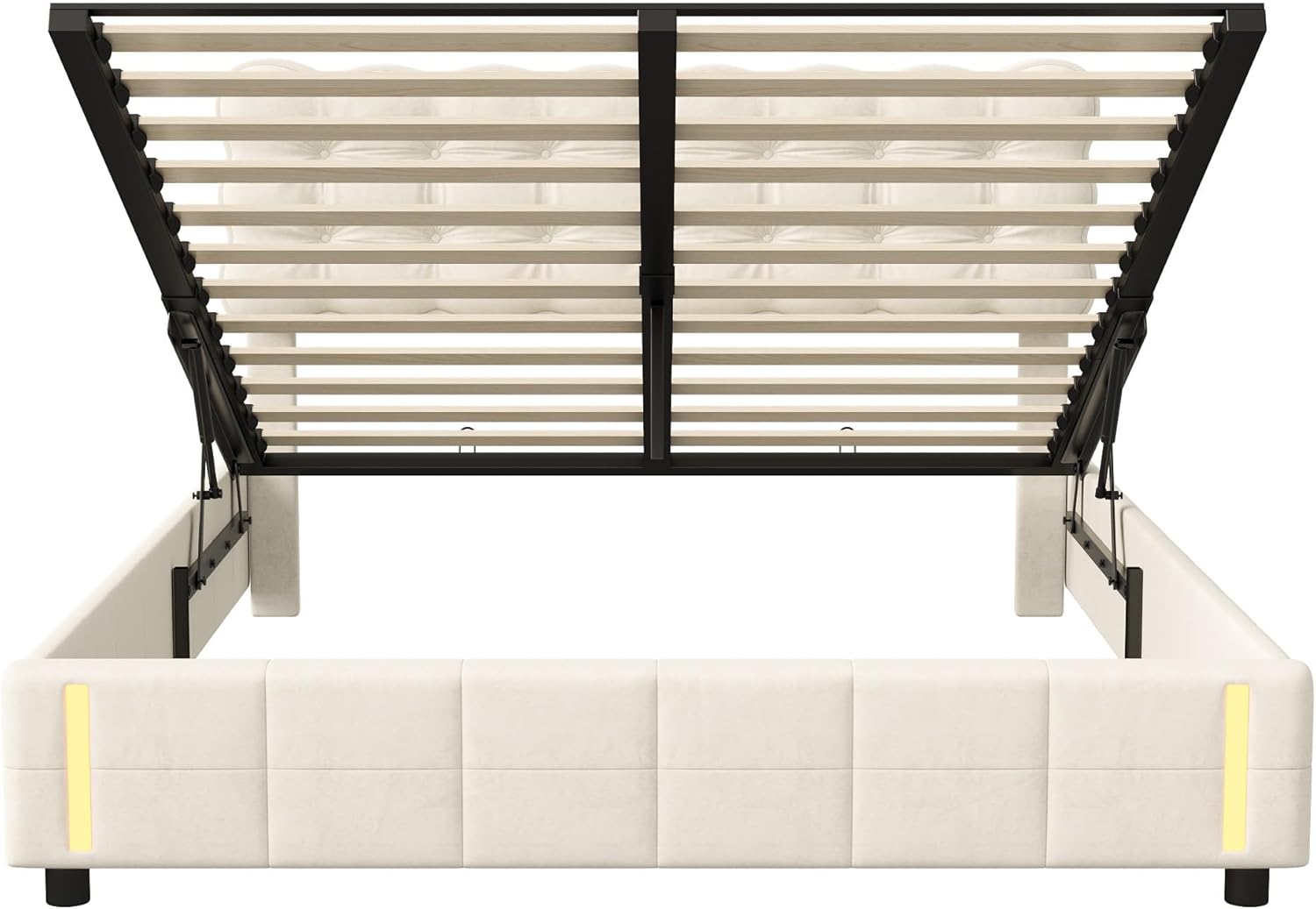 Bed with  Storage and LED Light with Automatic Sensor