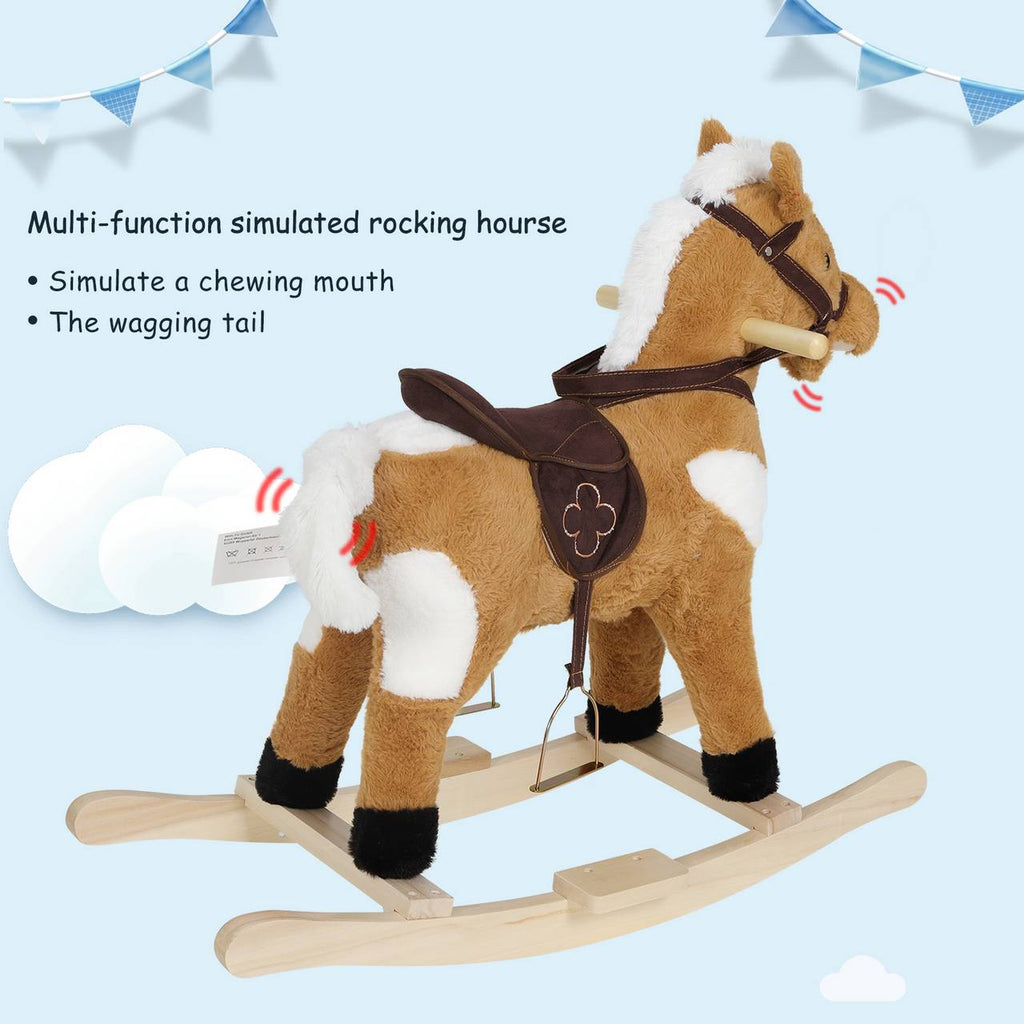 WOLTU Rocking Horse Rocking Animal Baby Toy with Animal Sounds and Handles