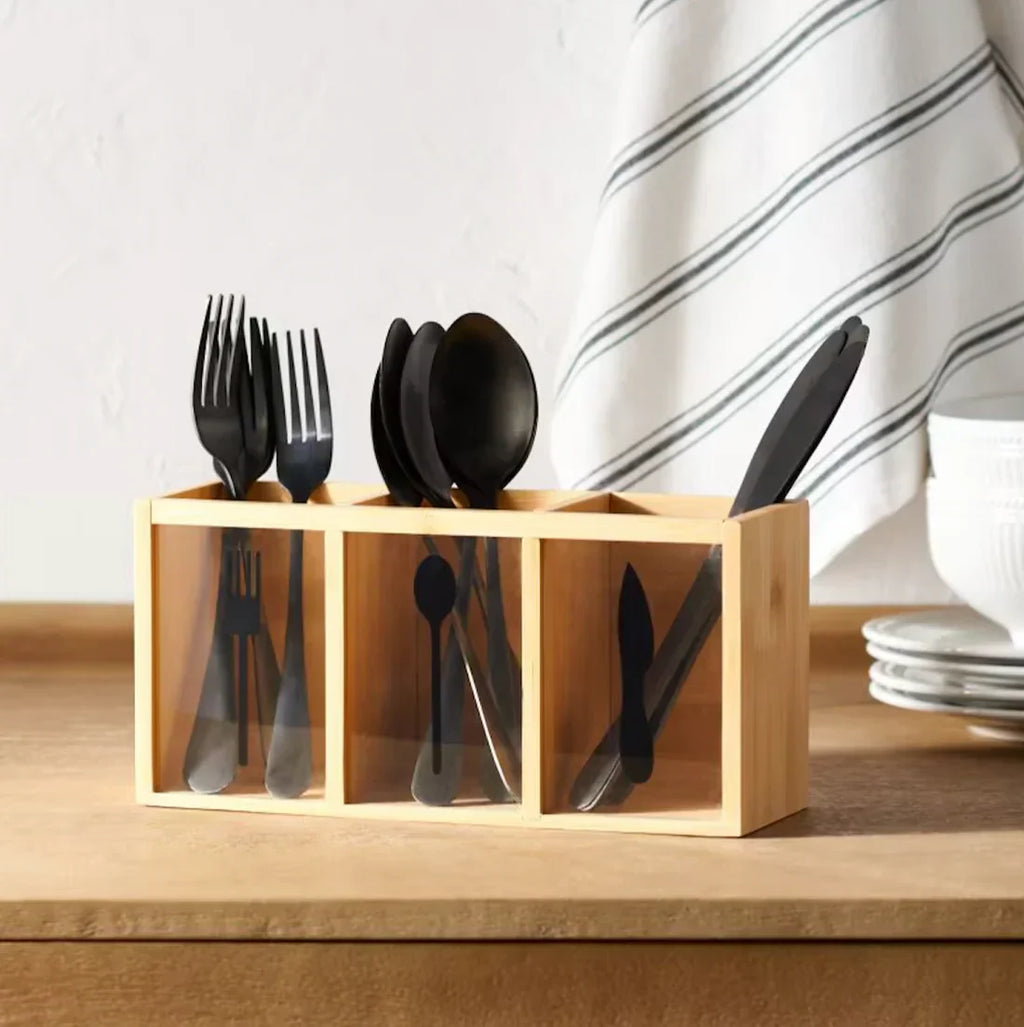 Bamboo Utensils Organizer