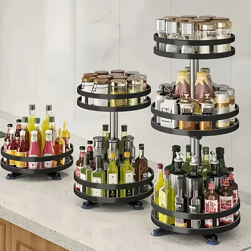 360-Degree Rotating Multi-Tier Spice Rack Organizer