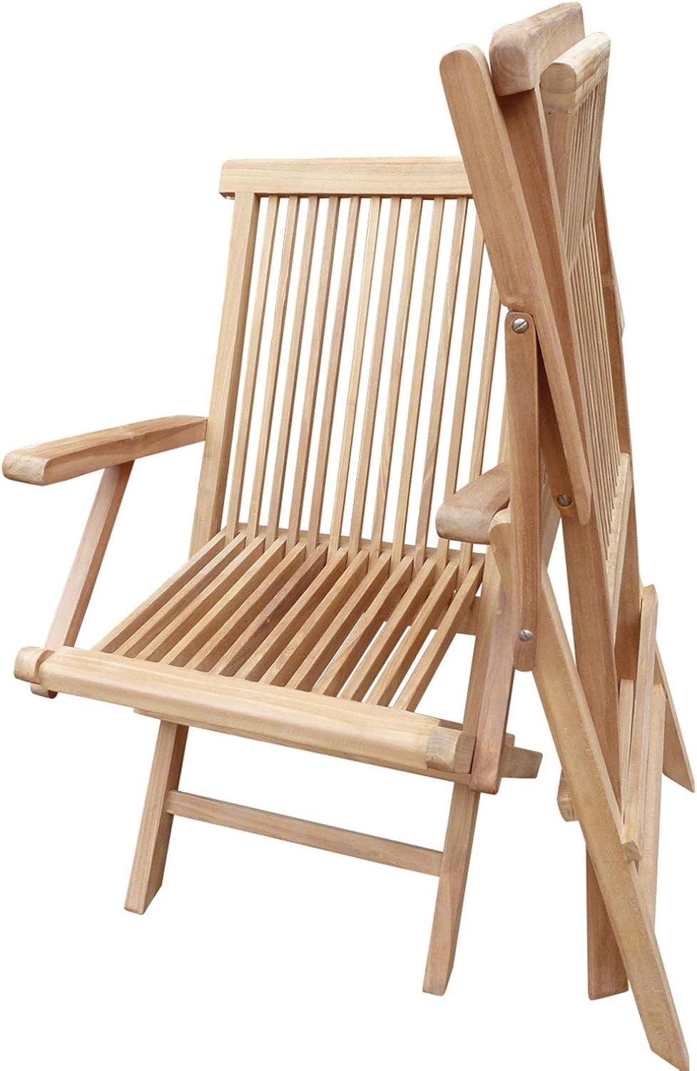 Set of 2 Solid Teak Wood Folding Chair
