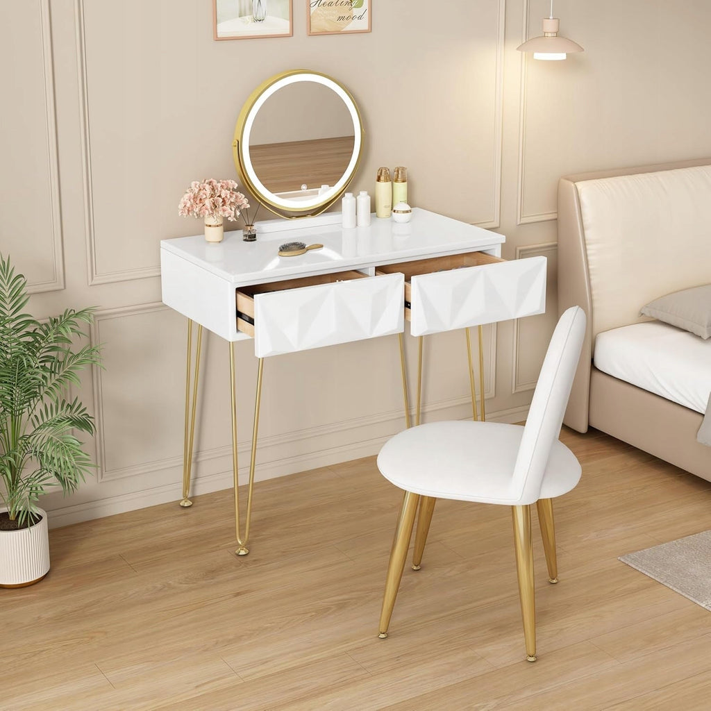 Dressing Table with LED Lighting Mirror
