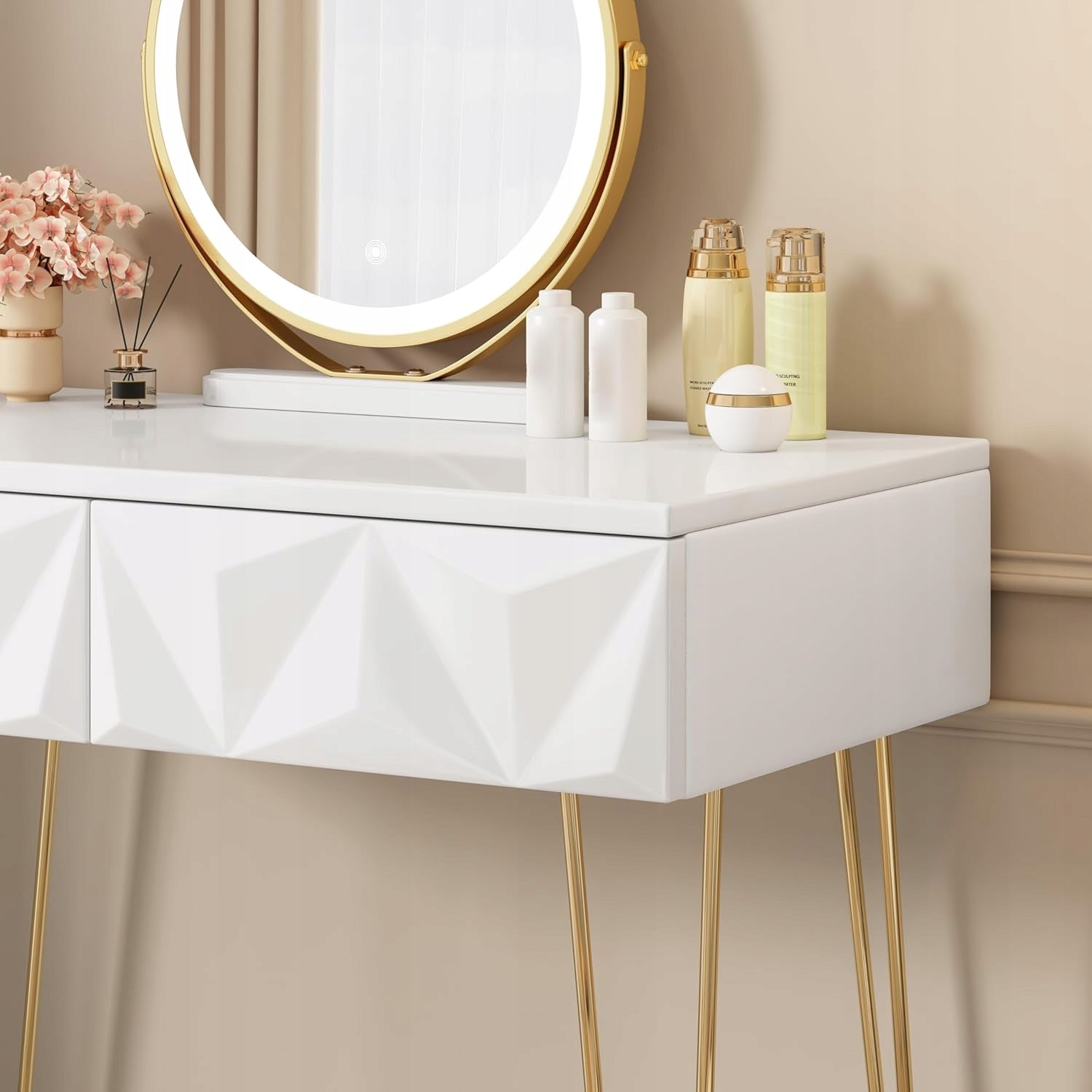 Dressing Table with LED Lighting Mirror