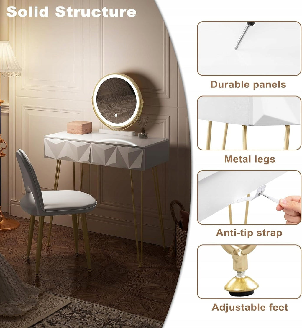 Dressing Table with LED Lighting Mirror