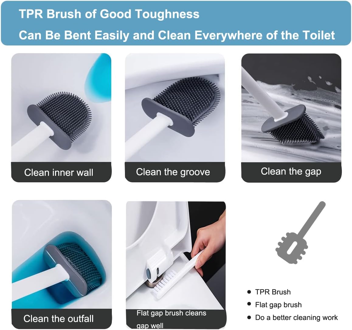 Toilet Brush with Ventilated Drying Holder