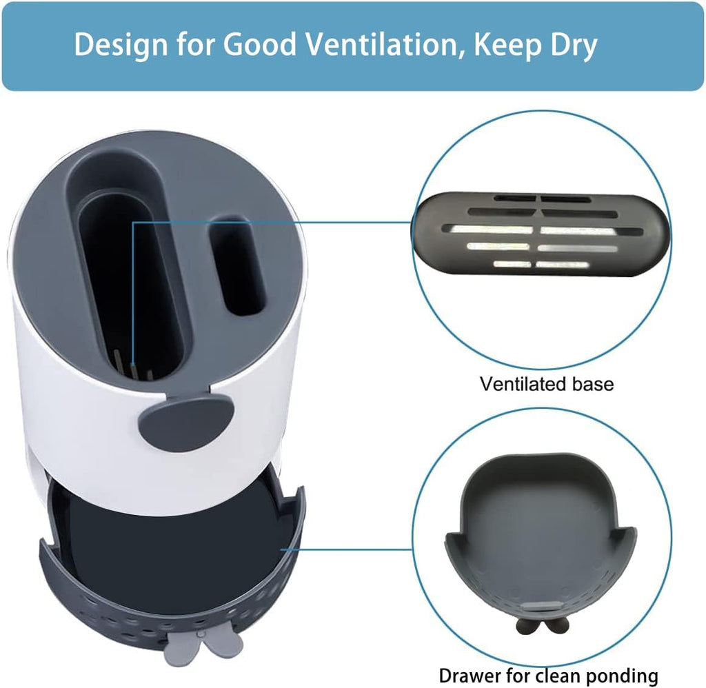 Toilet Brush with Ventilated Drying Holder