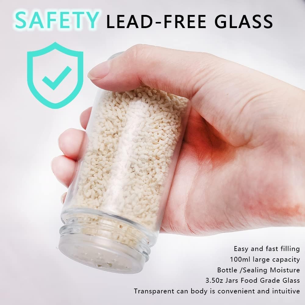 GeBe 18 Glass Jar Included Organizer With Labels Spices