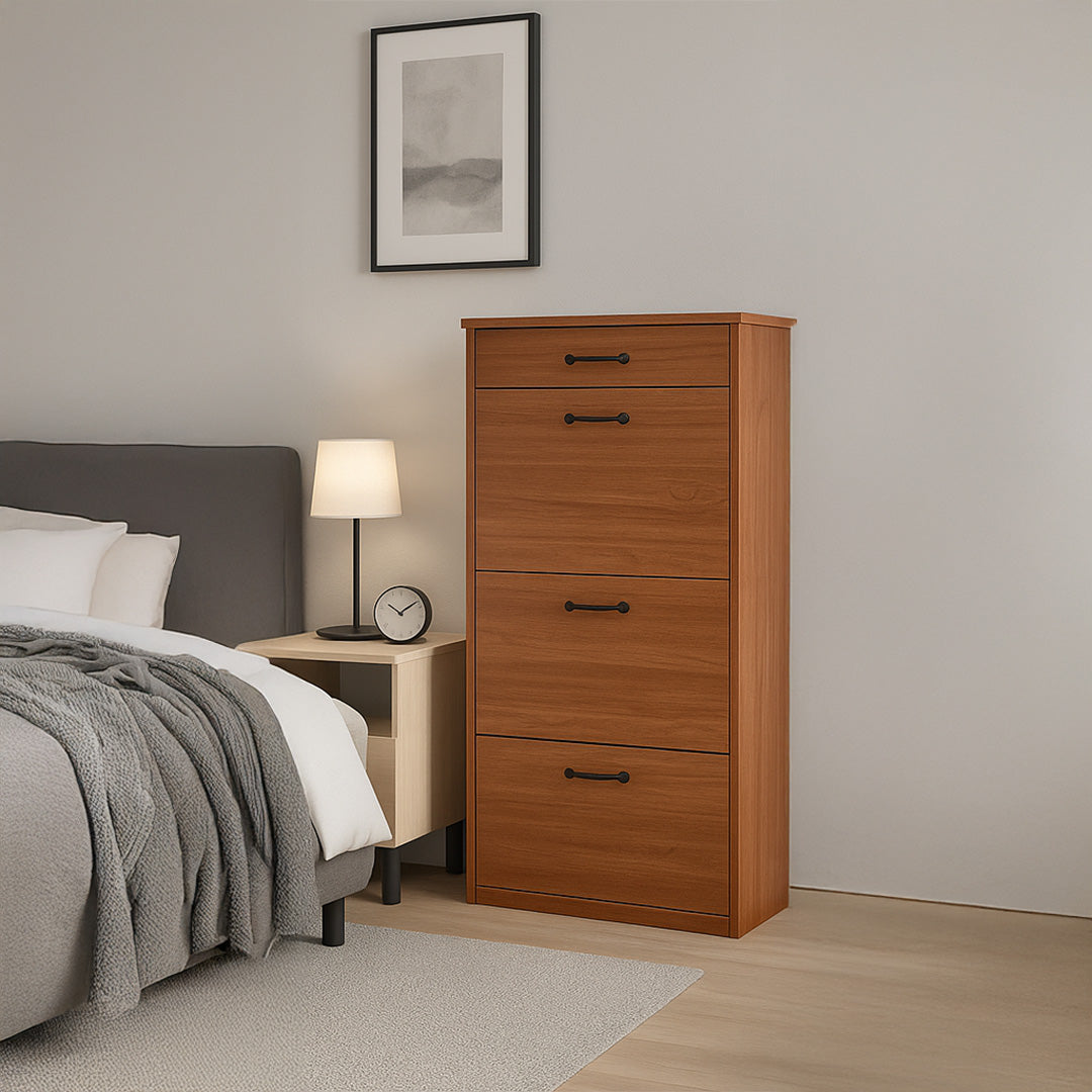 Modern Triple Drop-Down Shoe Cabinet