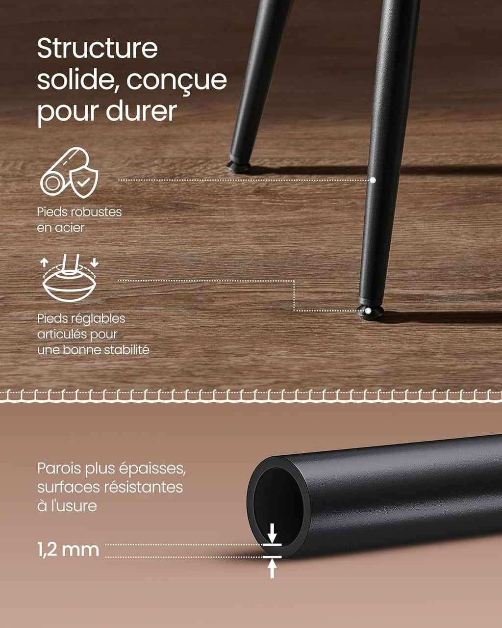 VASAGLE Set of 2 Bar Stool