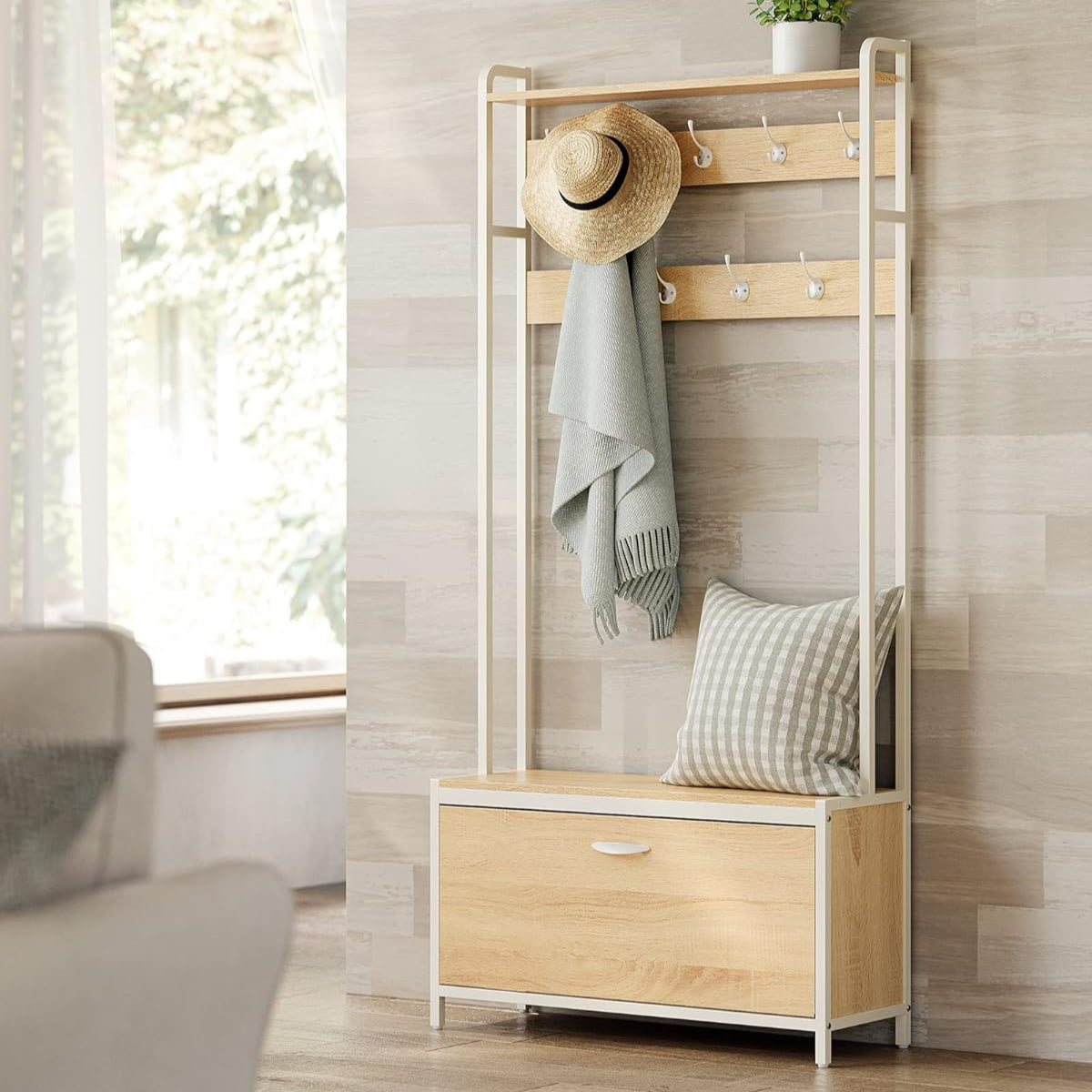 VASAGLE Hallway Furniture with 9 Hooks