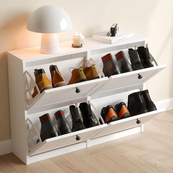 Shoe Cabinet with 4 Flip Drawers