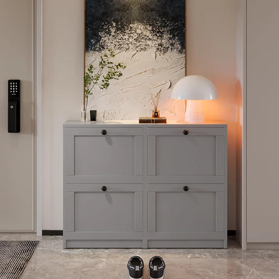 Shoe Cabinet with 4 Flip Drawers