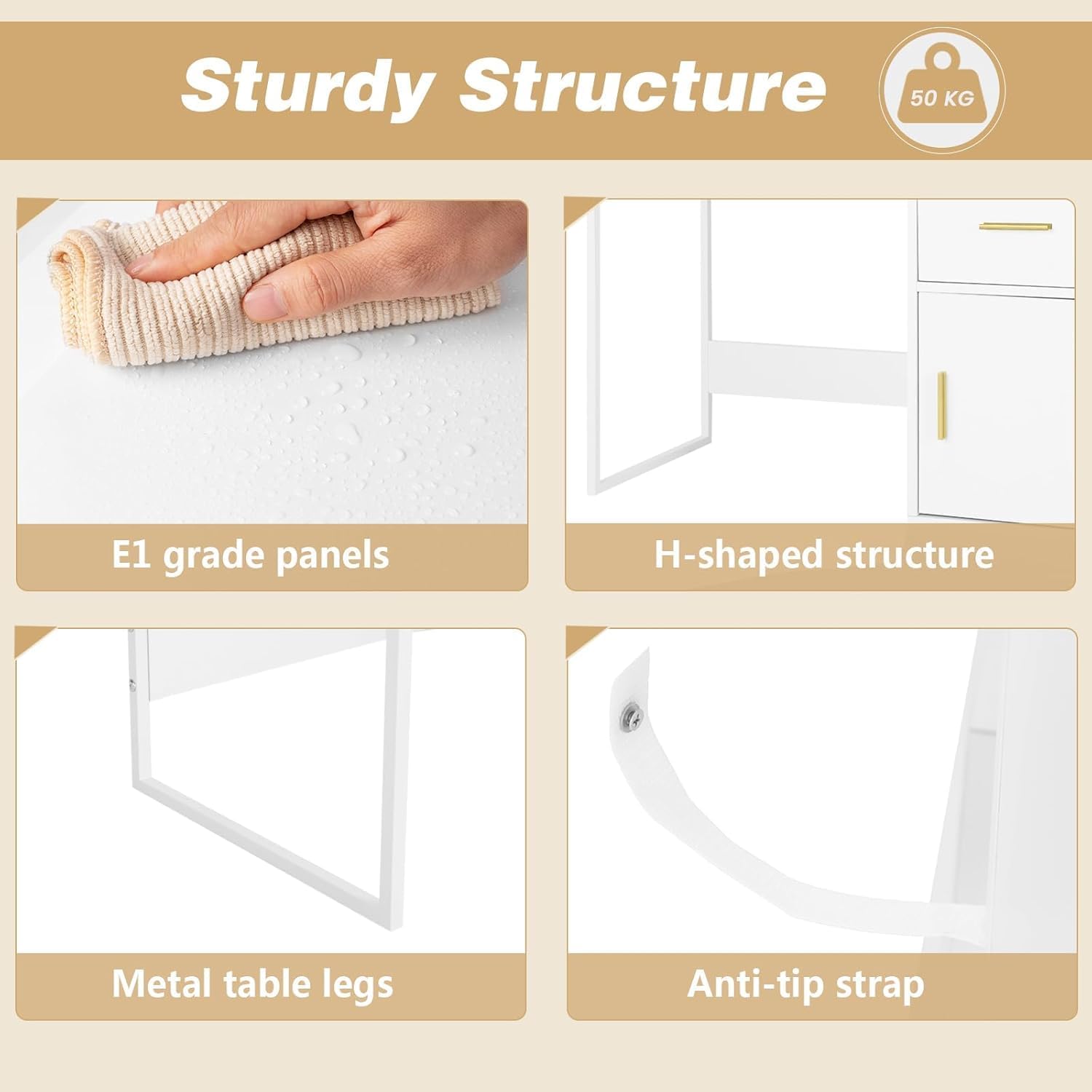 WOLTU Dressing Table with LED Lights