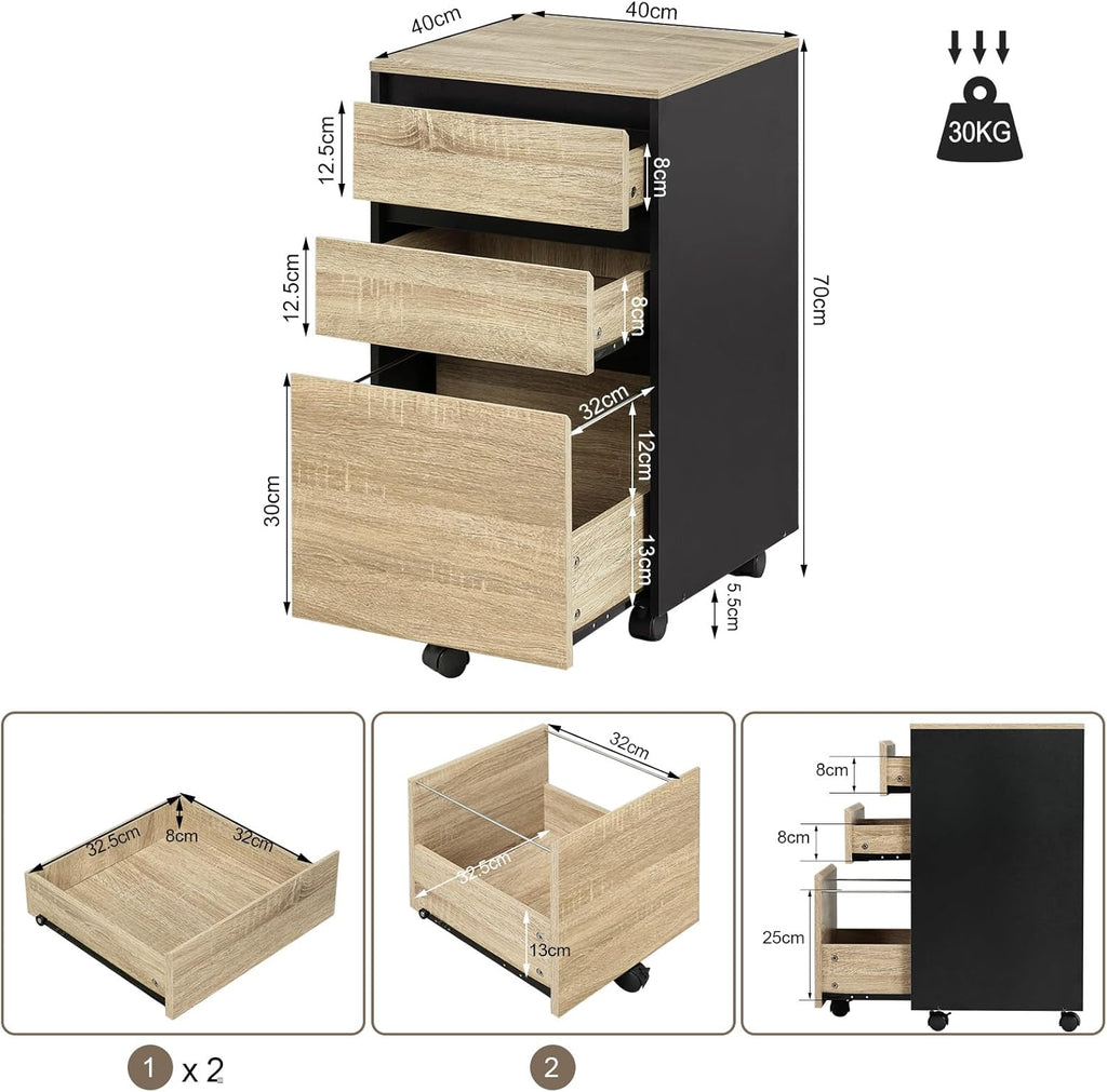WOLTU Cabinet with 3 Drawers