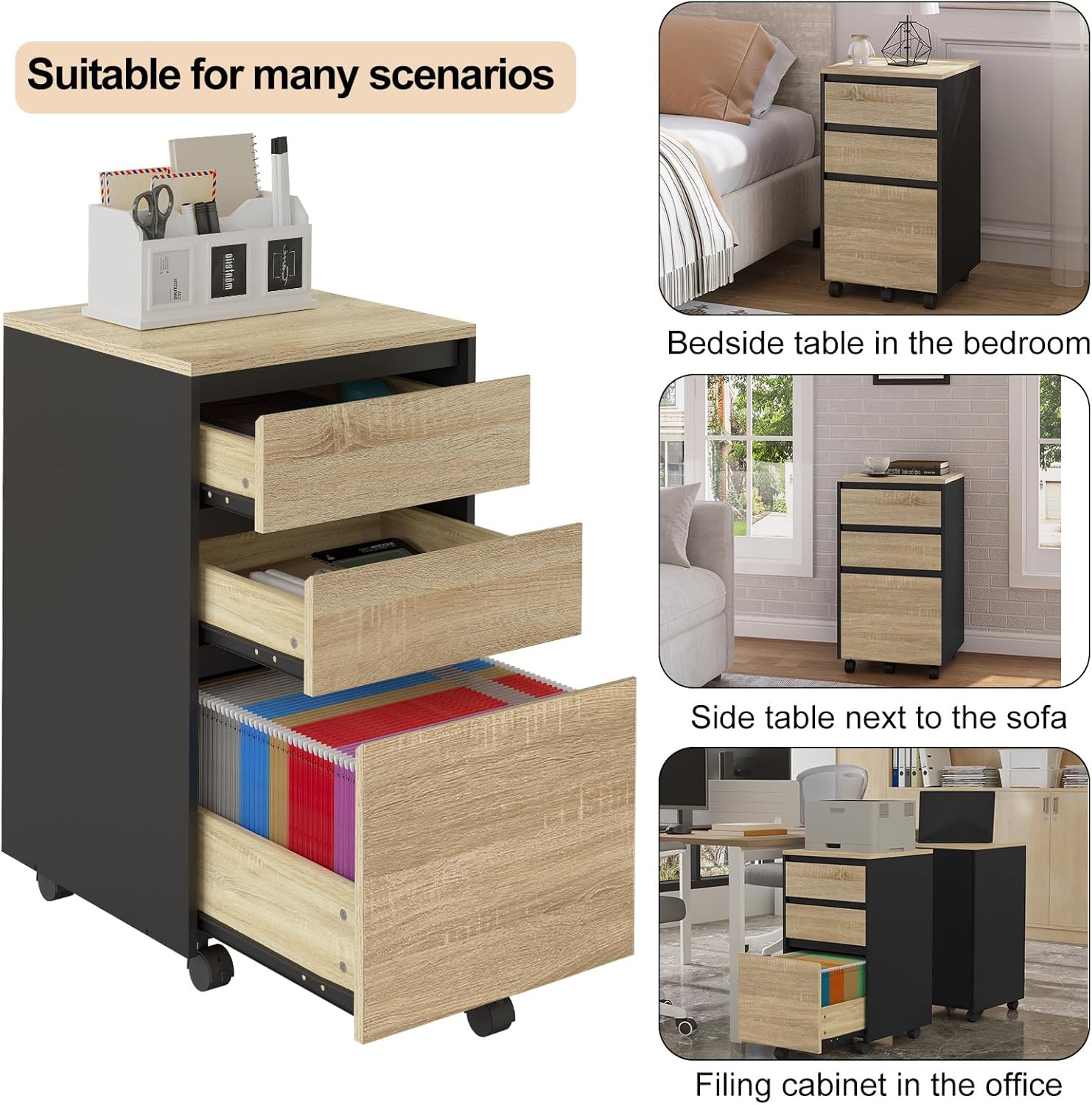 WOLTU Cabinet with 3 Drawers