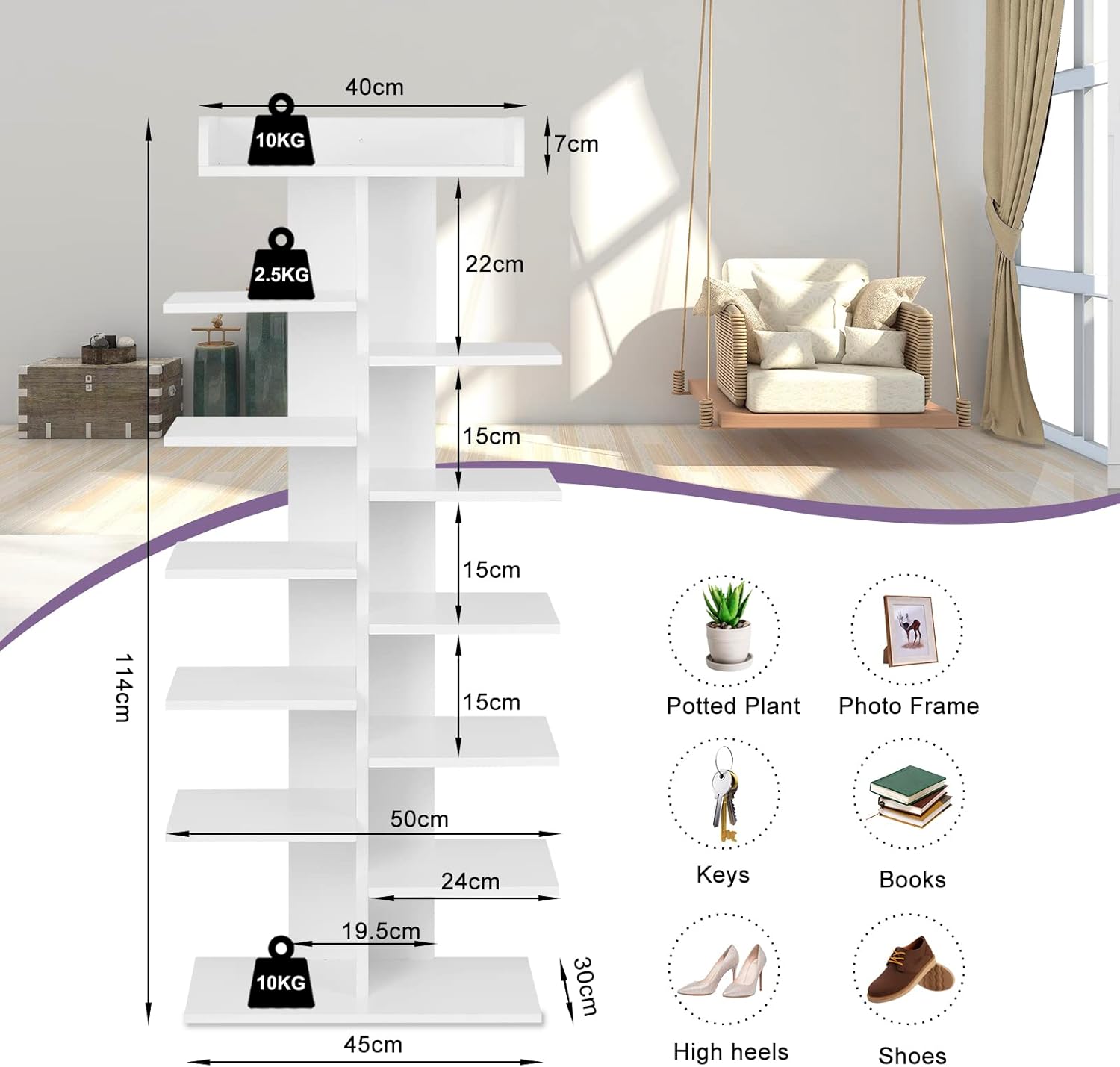 WOLTU 12 Tier Shoe Rack
