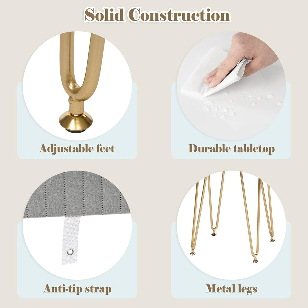 WOLTU Vanity Table with Stool Mirror