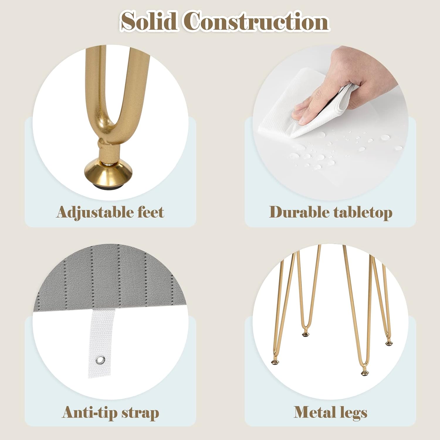 WOLTU Vanity Table with Stool Mirror