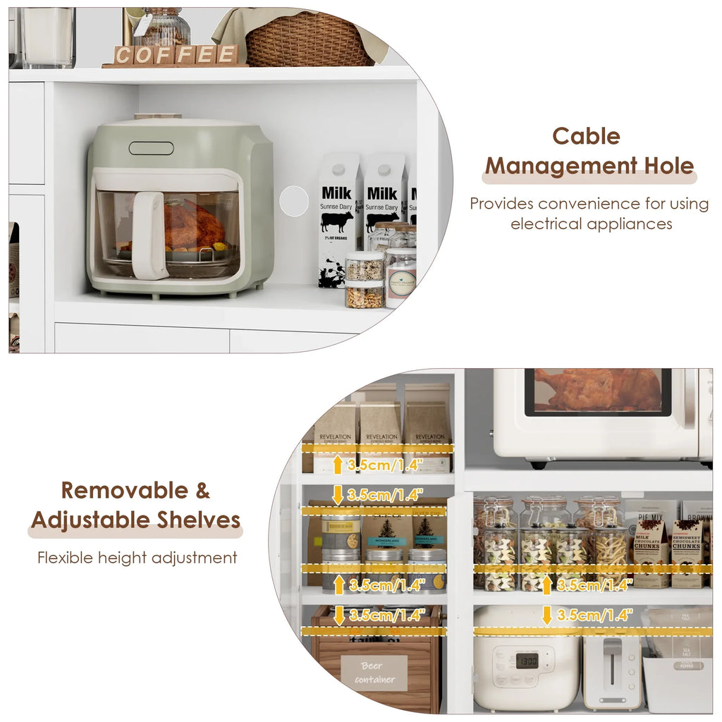 Microwave Cabinet with Hutch