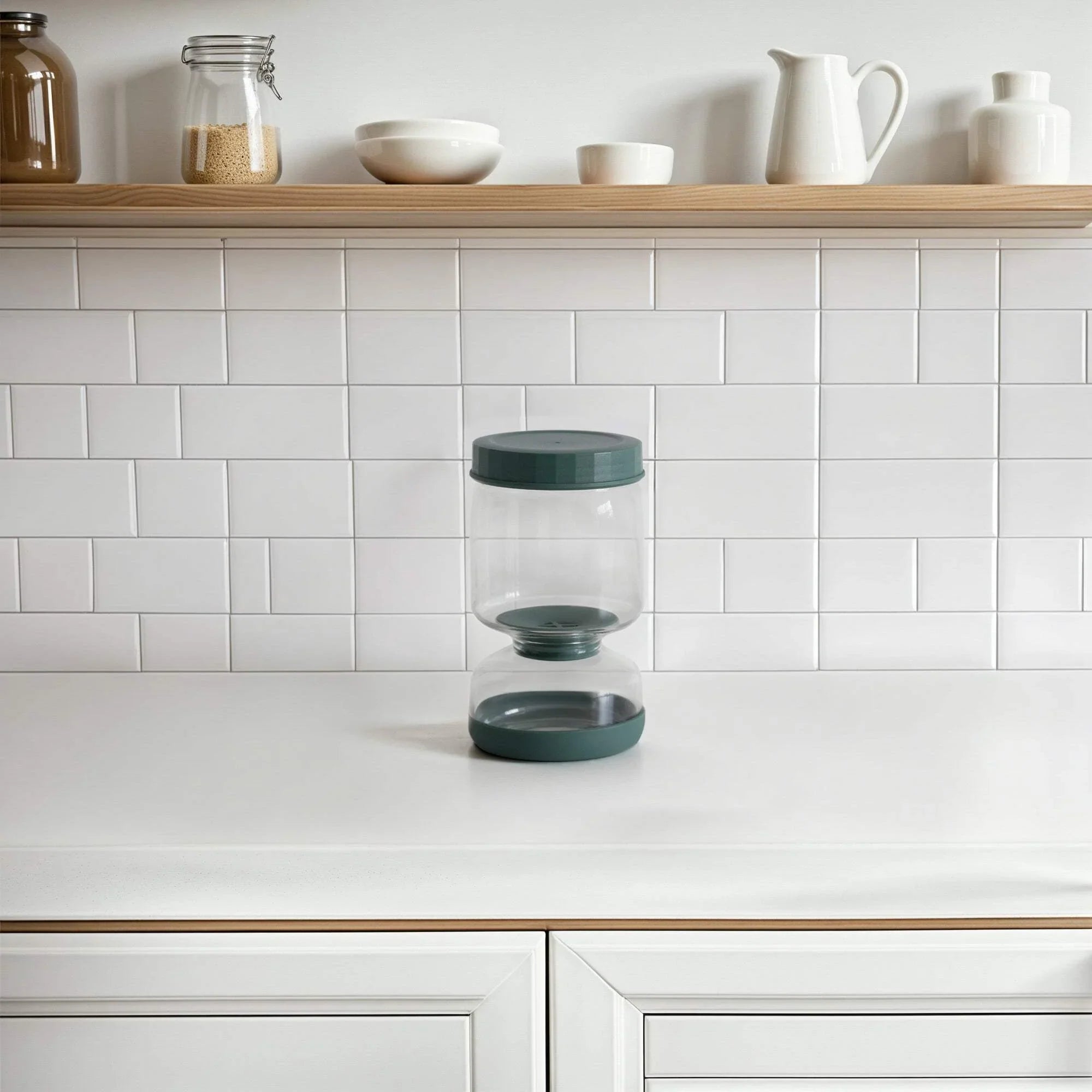 Flip-Over Glass Pickle Jar