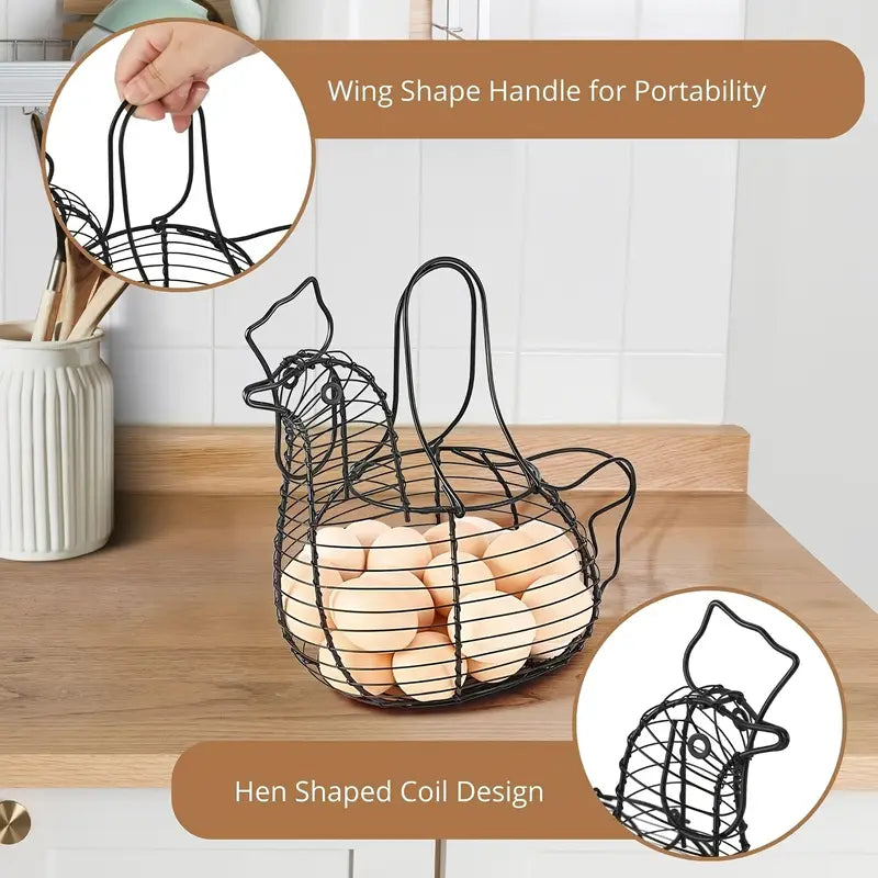 Chicken-Shaped Wire Basket