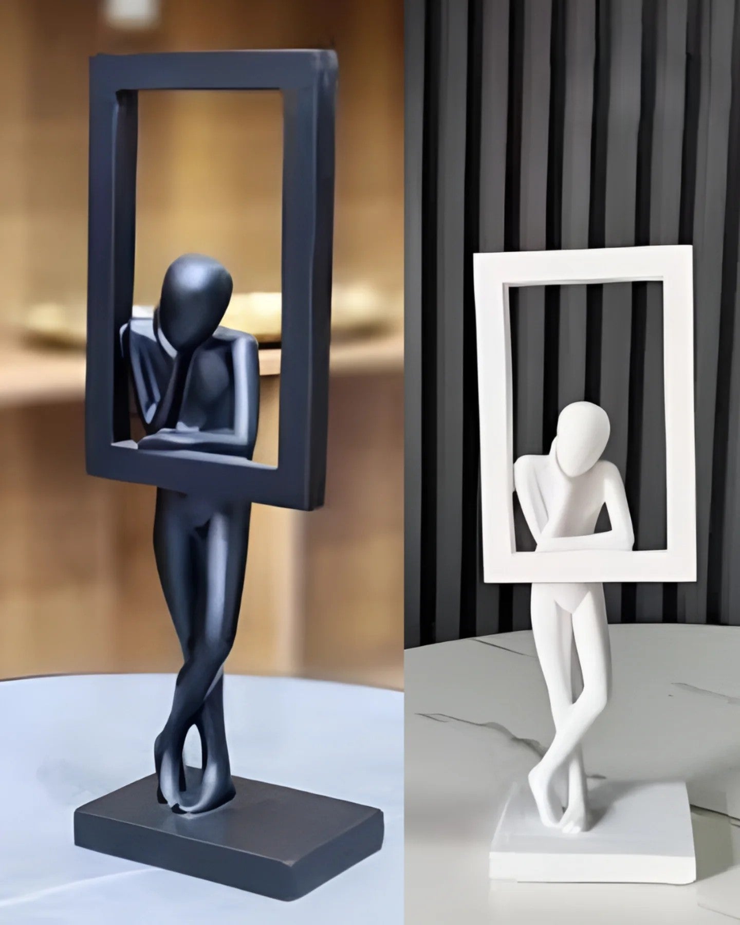 Modern Abstract Contemplative Thinker Sculpture