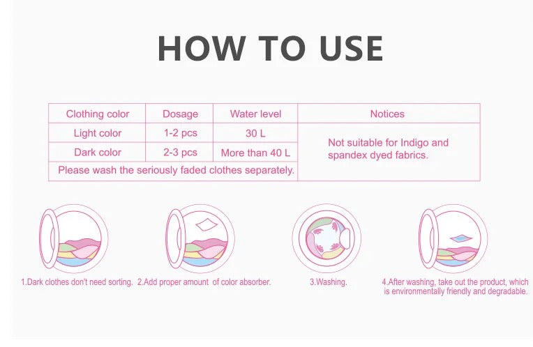 Color Catcher & Odor Removing Laundry Sheets