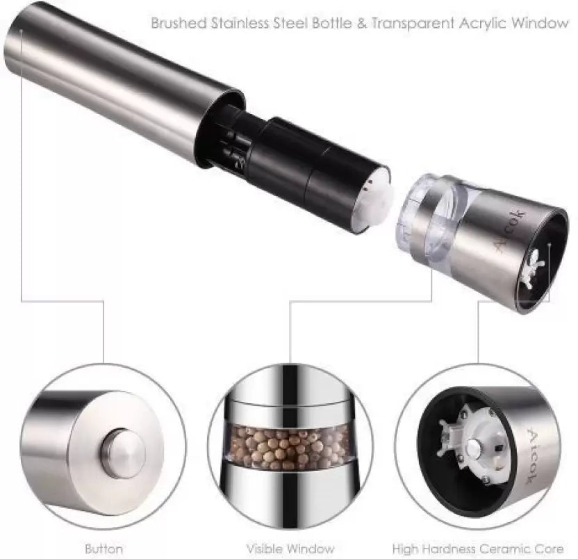 Aicok set of 2  Stainless Steel Electric Mill