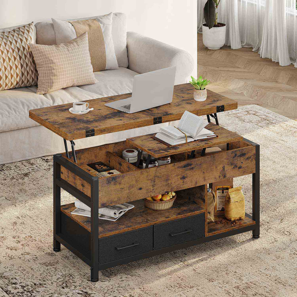 3‑in‑1 Lift‑Top Coffee Table with Storage Shelf