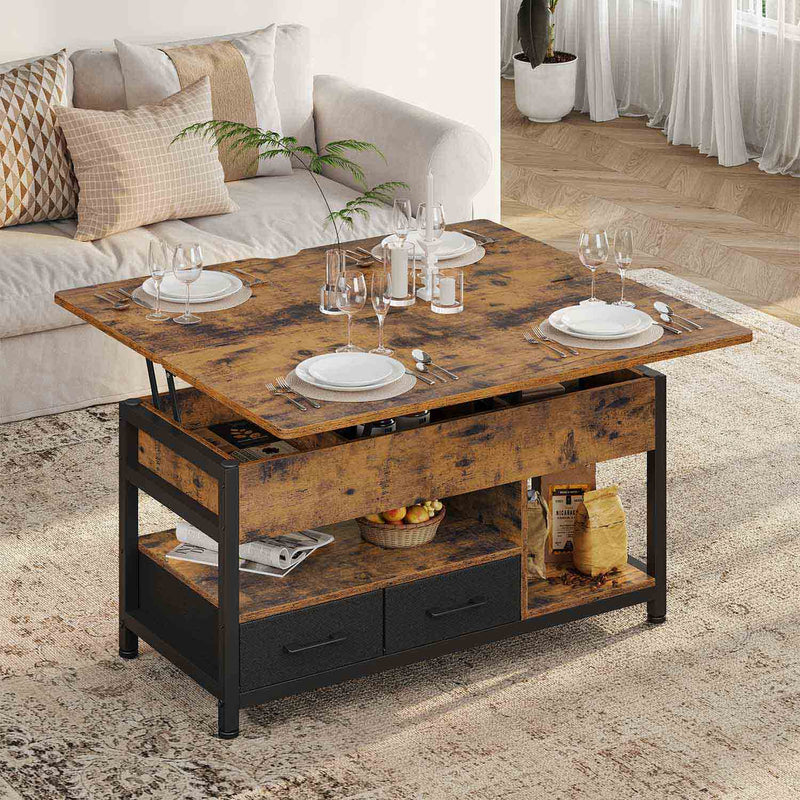 3‑in‑1 Lift‑Top Coffee Table with Storage Shelf