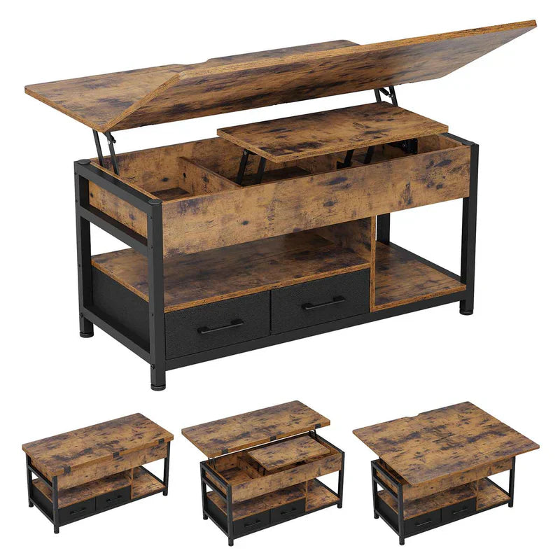 3‑in‑1 Lift‑Top Coffee Table with Storage Shelf