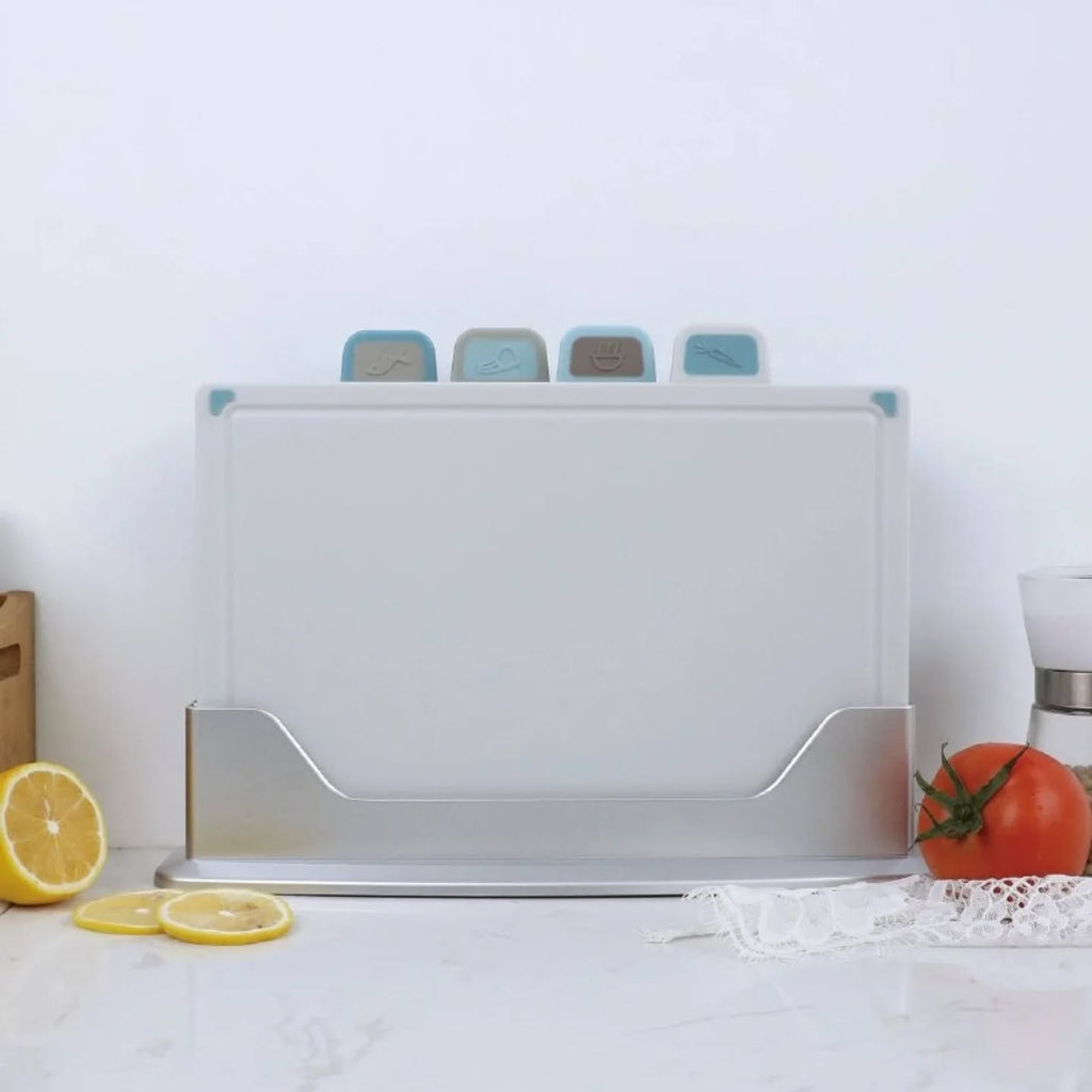 4-Piece Chopping Board Set with Storage Stand