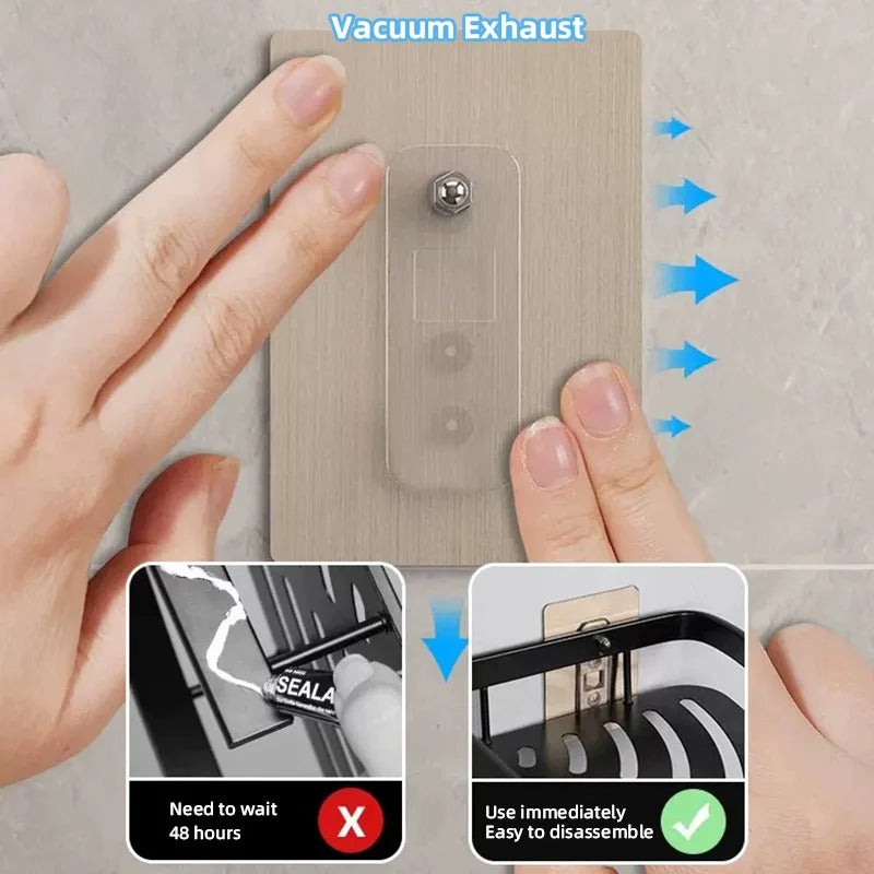 No-Drill Corner Bathroom shelf