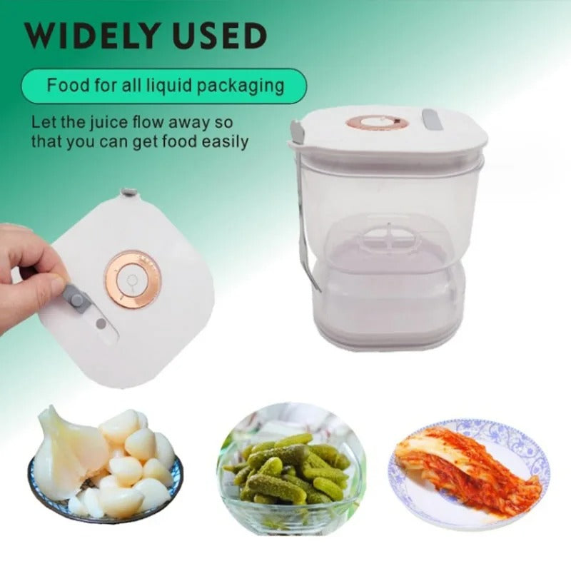 GeBe Sealed Pickle Jar With exhaust valve and timeline