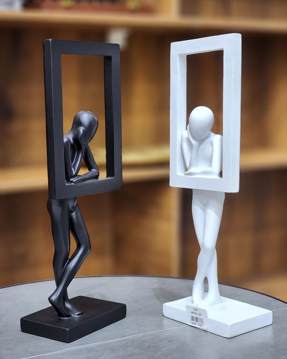 Modern Abstract Contemplative Thinker Sculpture