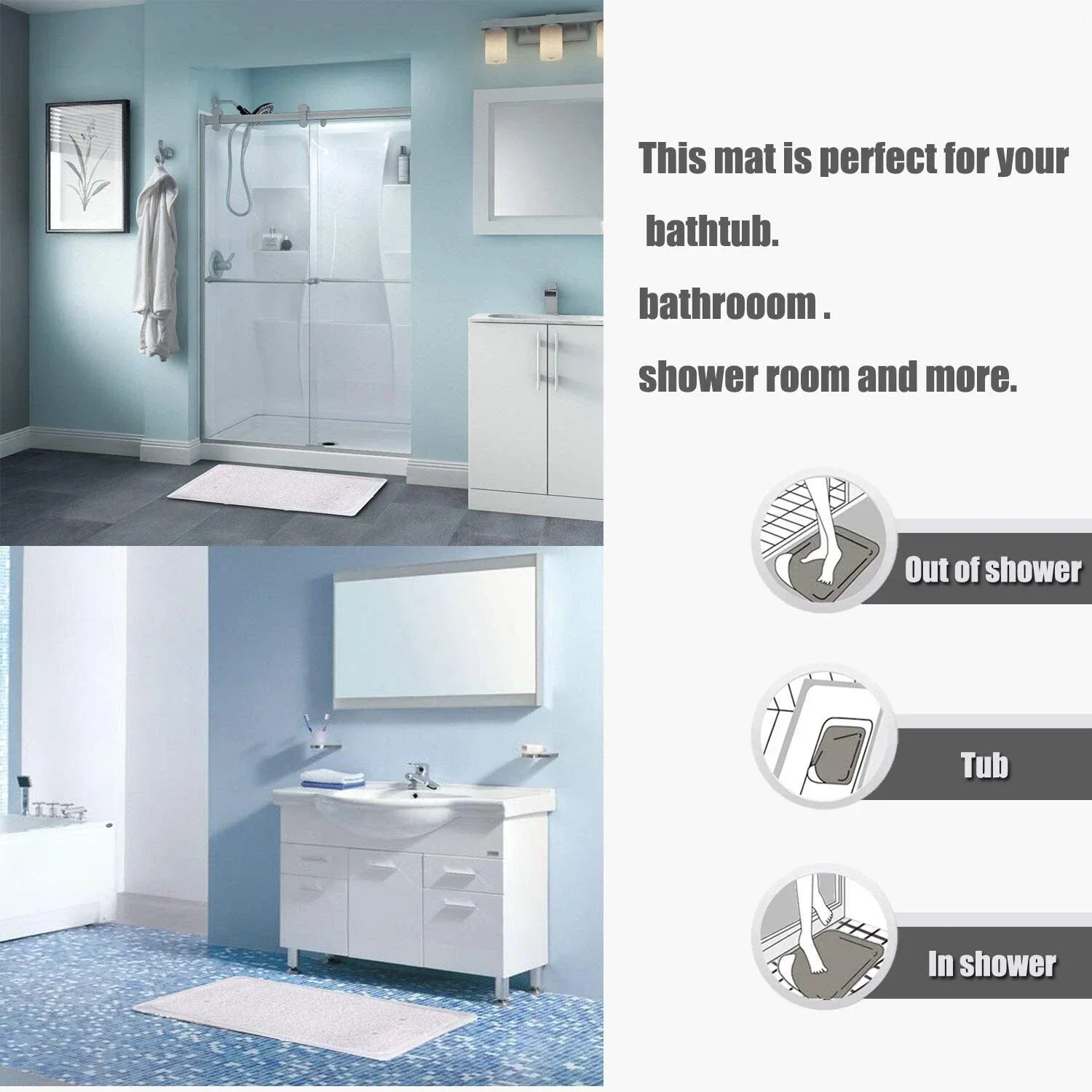 Anti‑Slip Loofah Shower Rug