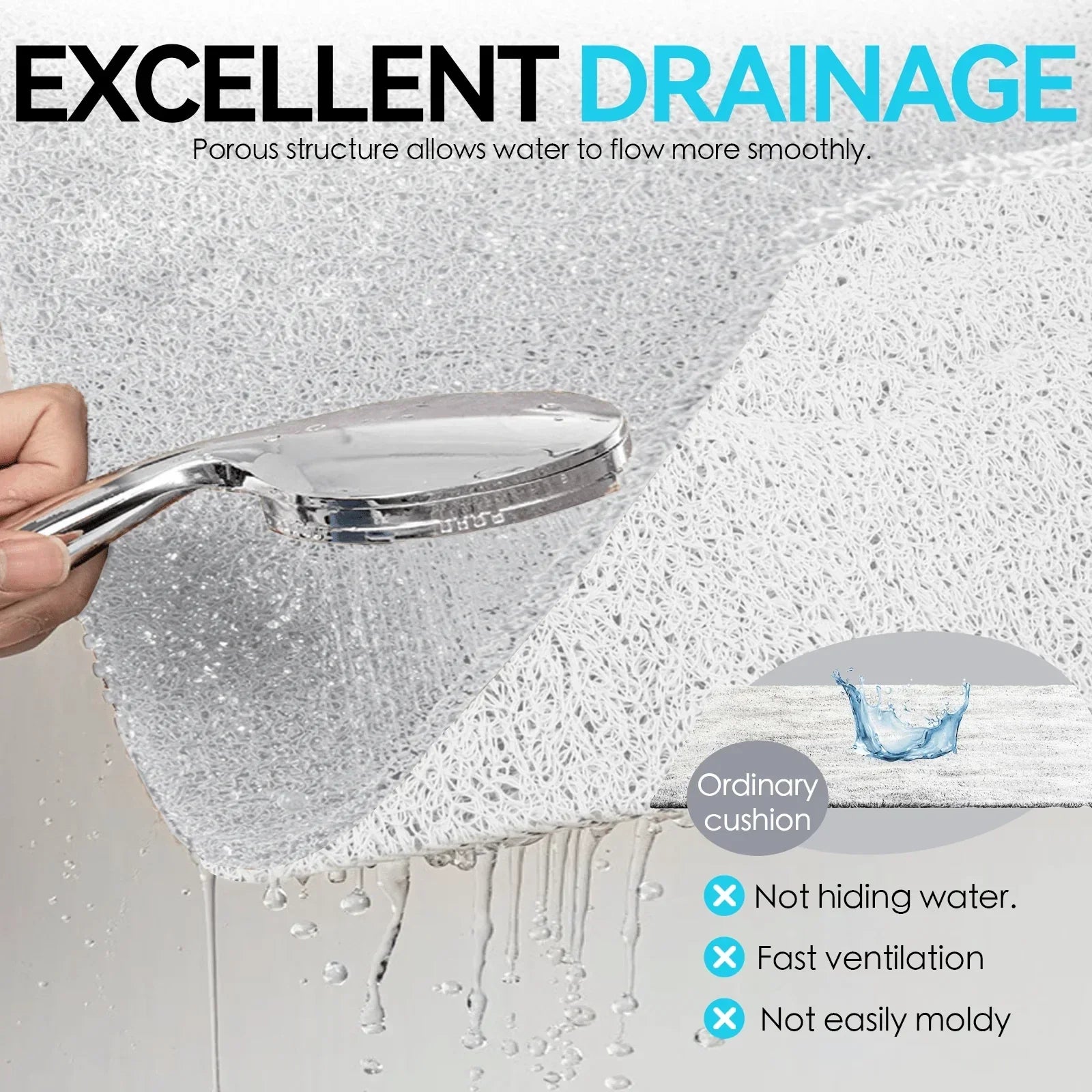 Anti‑Slip Loofah Shower Rug