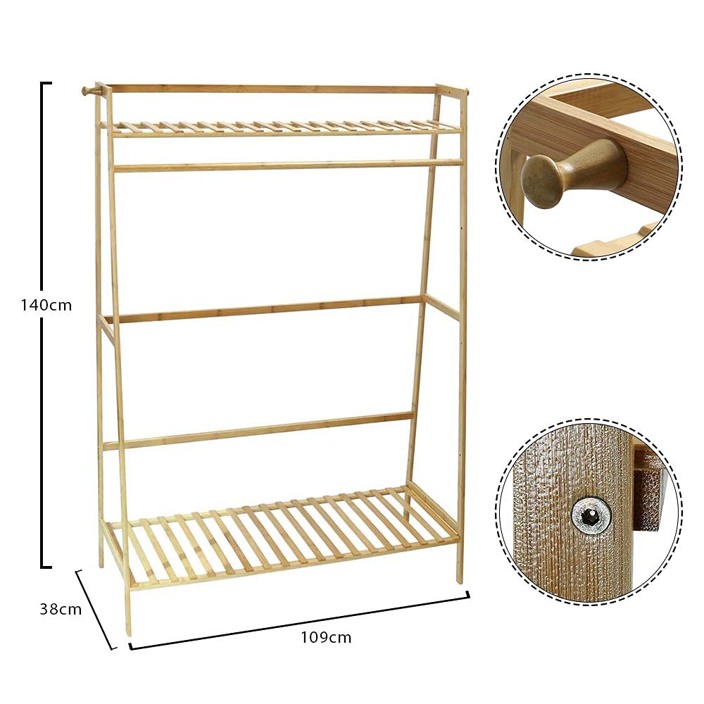 Bamboo Garment Coat Rack